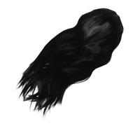 DEARMAMY Parrucca Nera con Frangia Capelli Sintetici Lisci e Lunghi per Cosplay Facile da Pettinare e Lavare Design Adatto Tutte le Dimensioni della Testa