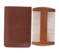 DEARMAMY Pettine per Barba in Legno Extra Spesso Pettine Antistatico con Denti Moderatamente Distanziati con Design Unico e Custodia Liscia e Modella la Barba con Denti Stile Casuale