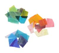 DEARMAMY Pezzi di Vetro Fusibile per Gioielli, 100g, Multicolore | Microonde e Bricolage Diy, Alta Trasmissione Luminosa, Bordi Lisci senza Bave, Compatibile con Fogli Metallici Colore Casuale