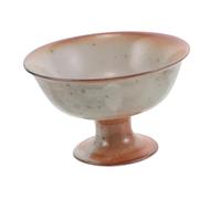 DEARMAMY Piatto Frutta in Ceramica con Piedistallo Vintage Vassoio Portafrutta Decorativo per Dessert e Snack Ciotola Espositrice per Torte e Insalate per Cucina e Feste