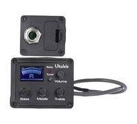 DEARMAMY Pickup Piezo Ukulele con Equalizzatore Bande e Sintonizzatore LCD Digitale con Indicatore Batteria Preamplificatore per Ukulele e Chitarra Acustica Accessorio per Musicisti