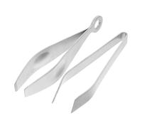 DEARMAMY Pinzetta da Cucina in Acciaio Inossidabile 2 Pezzi per Rimozione Ossa di Pesce e Peli di Pollo Design Ergonomico Argento per Cucina