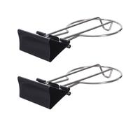 DEARMAMY Porta Bicchieri da Tavolo con Clip a Lunga Coda 2 Pezzi in Acciaio Inox per Ufficio e Casa Supporto Bottiglie Bevande per Scrivania e Sala Riunioni