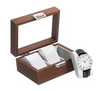 DEARMAMY Porta Orologi in Legno Di Scomparti Con Trasparente Organizer Da Viaggio e Custodia Elegante Per Orologio Uomo Scatola Portaorologio Decorativa e Resistente