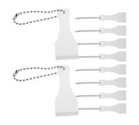 DEARMAMY Raschietto per Raschiare Etichette e Adesivi per Gratta e Vinci 10 Pezzi in Plastica Bianco Portachiavi, Strumento Multifunzione per Negozi di Lotteria