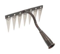 DEARMAMY Rastrello da Giardino Manuale 7 Denti in Acciaio Resistente, Piccolo Rastrello per Allentare Terreno e Rimuovere Erbacce Profonde, Utensile Manuale da Giardinaggio per Orto e