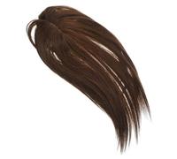 DEARMAMY Riempire La Superiore Della Testa Posticci Coda Di Cavallo Falso Toppers Pizzo Impostore Copricapo Topper Per Light Brown Fibra Chimica