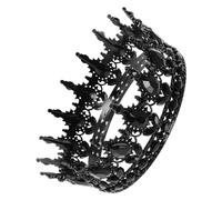 DEARMAMY rotonda barocca di compleanno copricapo nuziale gotica Gioielli per con strass del re cerchio per da sposa di vampiro lega Black