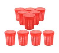 DEARMAMY Set 10 Pezzi Gabbie Porta Esche per Pesca, Cestelli in Plastica Rossi per Gamberi, Granchi e Pesci, Gabbie Staccabili per Esche Morbide, Attrezzatura Versatile per Pesca in Acqua