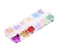 DEARMAMY Set 12 Colori di Scaglie di Stagnola da 23G Stucco Artigianale con Effetto Metallico in Carta Stagnola per Decorazioni in Resina Epossidica Riempitivo Portatile per Progetti Fai