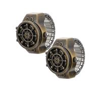 DEARMAMY Set 2 Pezzi Orologio Anello Donna Stile Vintage in Lega di Zinco, Resistente alla Ruggine e Difficile da Rompere, Design Unico a Forma di Timone per Accessori di Moda