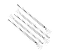 DEARMAMY Set 5 Pezzi Penne per Nail Art a Punta Fine in Acciaio Inossidabile Design a 7 Aghi, Pennelli per Dettagli e Texture per Unghie, Strumenti Artistici per Nail Art Professionale