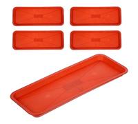 DEARMAMY Set 5 Pezzi Sottovaso Rettangolare per Piante in Pp, Vaschetta Raccogli Gocce per Vasi da Fiori da Davanzale, Accessorio per Giardinaggio Protezione Anti-perdite