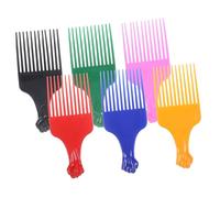 DEARMAMY Set 6 Pettini a Denti Lunghi Piatti in Plastica Pp Antistatici Per Sollevare e Styling Chioma e Barba, Compatti e Leggeri, Per Uso Domestico e Saloni Parrucchieri