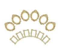 DEARMAMY Set da 12 Mini Cornici Vintage in Resina Stile Barocco Ovale e Rettangolare, Perfette per Scrapbooking, Decorazione Casa e Progetti Handmade Facili da Realizzare