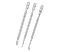 DEARMAMY Set da 3 Strumenti per la Rimozione Cuticole in Acciaio Inossidabile Spingi Cuticole a Doppia Estremità Impugnatura Ergonomica Kit per Manicure e Pedicure Professionale