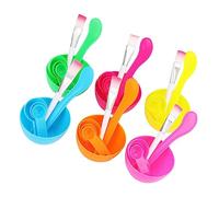 DEARMAMY Set Da 6 Ciotole Per Mescolare Maschere Viso Con 18 Cucchiai Dosatori e 12 Pennelli, Strumenti Fai Da Te Per Maschere Professionali, Compatti Per Uso Domestico e Viaggi