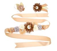 DEARMAMY Set Di Fascia E Spille Per Fiori Per Futura Mamma Cintura Per La Vita Fascia Per Maternità Motivo Floreale Accessori Per Foto Di Baby Shower
