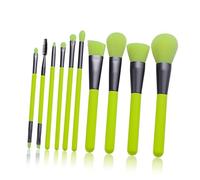 DEARMAMY Set Pennelli Trucco 10 Pezzi Colore Verde Fluorescente, Fibre Sintetiche Ultra Morbide, Kit Cosmetici Per Donne e Ragazze Uso Quotidiano Professionale