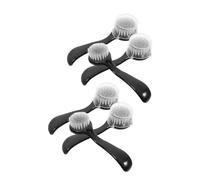 DEARMAMY Spazzola per Pulizia Viso Manuale 6 Pezzi in Nailon e Pvc Nero Multi-funzionale Design Ergonomico per Detergente Viso da Viaggio