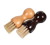 DEARMAMY Spazzola Per Scarpe Da Ginnastica e Lucido Da Scarpe 2 Pezzi Manico in Legno Mini Ovale Portatile Per Pulizia Delicata Borse e Cinture Adatta a Viaggi e Uso Quotidiano