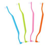 DEARMAMY Spazzolini Da Denti a Doppia Testa Ciuffo Gengivale, Set 4 Pezzi Colorati, Spazzolini Manuali Conici Per Pulizia Orale e Interdental, Quotidiana Per Uso Domestico e Viaggi