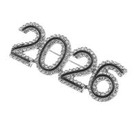 DEARMAMY Spilla 2026 Strass Argentata per Donna, Spilla Dell’anno del Cavallo 2026 Portafortuna, Accessorio Decorativo Elegante per Feste di Capodanno e Laurea