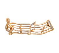 DEARMAMY Spilla di musica d'onda spille maglione spille a tema musicale barrette hair pin otomatone spille sul tempestate di strass perni del di strass lega (ferro) Golden
