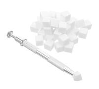 DEARMAMY Spugnette Bianche Mini per Nail Art e Trucco con Penna Grab Spugne Morbide per Sfumature Gel Polish Fondotinta e Blush Strumenti Manicure Versatili per Applicazione Precisa e