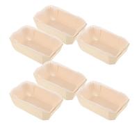DEARMAMY Stampo per Pane e Plumcake in Carta Base in Legno Antiaderente, Confezione da 6 Pezzi 140X90X45 MM, per Cottura di Toast, Muffin e Dolci Vari