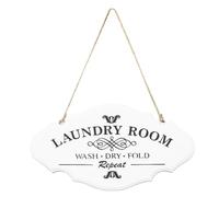 DEARMAMY Targa per Lavanderia Vintage da Appendere alla Porta in Materiale Sintetico, Decorazione Rustica per Stanza Lavanderia o Hotel Design Creativo