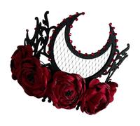 DEARMAMY Tiara Di Compleanno Con Rose Rosse Fascia Per Copricapo Di Medusa Fasce Per Le Donne Costume Da Fata Halloween Costume Del Dei Morti Imitazione Trapano