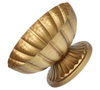 DEARMAMY Vaso in Ferro Stile Rustico Oro per Fiori e Piante, Portavaso Stabile e Resistente per Giardino e Ambienti Esterni, Design a Colonna a Forma di Urna