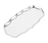 DEARMAMY Vassoio Per Gioielli in Acciaio Inossidabile Svuotatasche Arredamento Decorazione Del Vassoio Collana Vassoi Per Gioielli Accessori Vassoio D'oro Vassoio Da Scrivania Spillo Silver