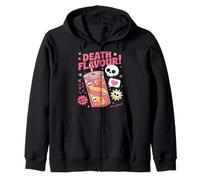 Death Bubble Tea Giapponese Creepy Boba Skeleton Head Goth Felpa con Cappuccio