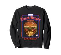 Death Burger Sarcasm Retro Vintage Funny Adult Humor Felpa