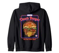 Death Burger Sarcasm Retro Vintage Funny Adult Humor Felpa con Cappuccio