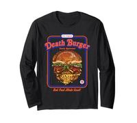 Death Burger Sarcasm Retro Vintage Funny Adult Humor Maglia a Manica
