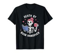 Death-By Book Hangover Spooky Book Lovers Lettura di Halloween Maglietta
