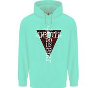 Death Do Us Part Felpa Con Cappuccio Goth Skull Biker Per Bambini