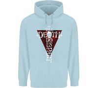 Death Do Us Part Felpa Con Cappuccio Goth Skull Biker Per Bambini