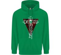 Death Do Us Part Felpa Con Cappuccio Goth Skull Biker Per Bambini