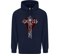 Death Do Us Part Felpa Con Cappuccio Goth Skull Biker Per Bambini