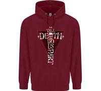 Death Do Us Part Felpa Uomo Gothic Skull Biker Cross