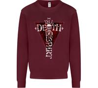 Death Do Us Part Gothic Skull Biker Cross Uomo Sweatshirt Jumper