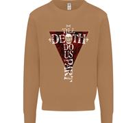Death Do Us Part Gothic Skull Biker Cross Uomo Sweatshirt Jumper