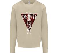 Death Do Us Part Gothic Skull Biker Cross Uomo Sweatshirt Jumper