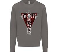 Death Do Us Part Gothic Skull Biker Cross Uomo Sweatshirt Jumper