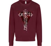 Death Do Us Part Gothic Skull Biker Cross Uomo Sweatshirt Jumper