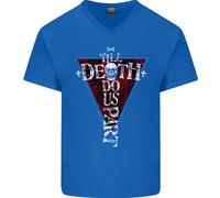 Death Do US Parte Teschio Gotico Biker Croce Uomo Scollo A V Cotone T-Shirt